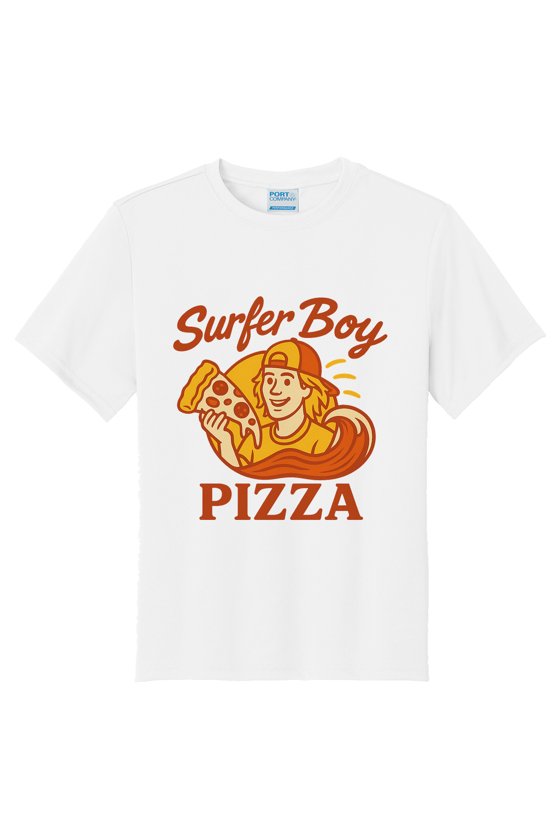 Surfer Boy Pizza T-Shirt - black