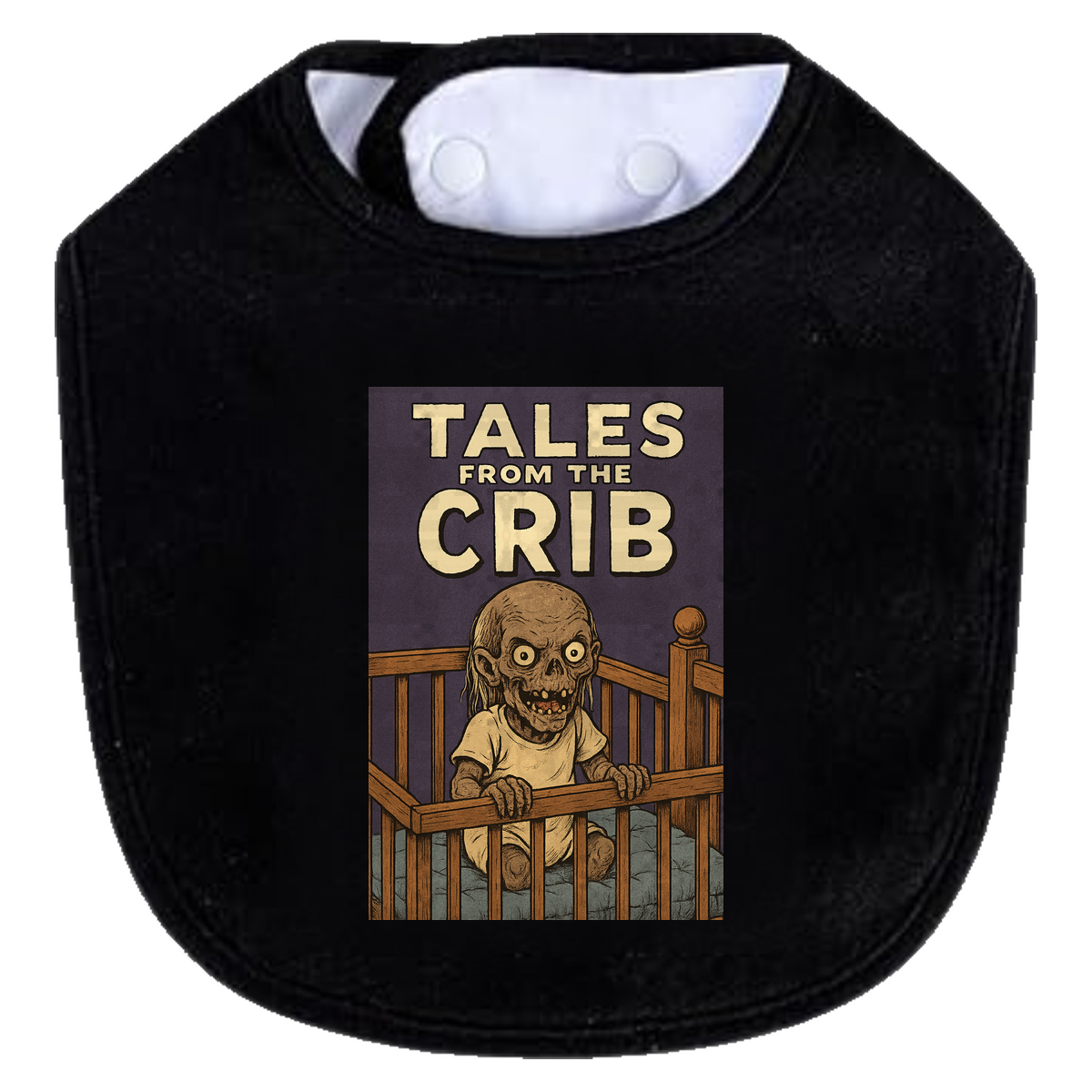 Tales Crib Comic Bib - black