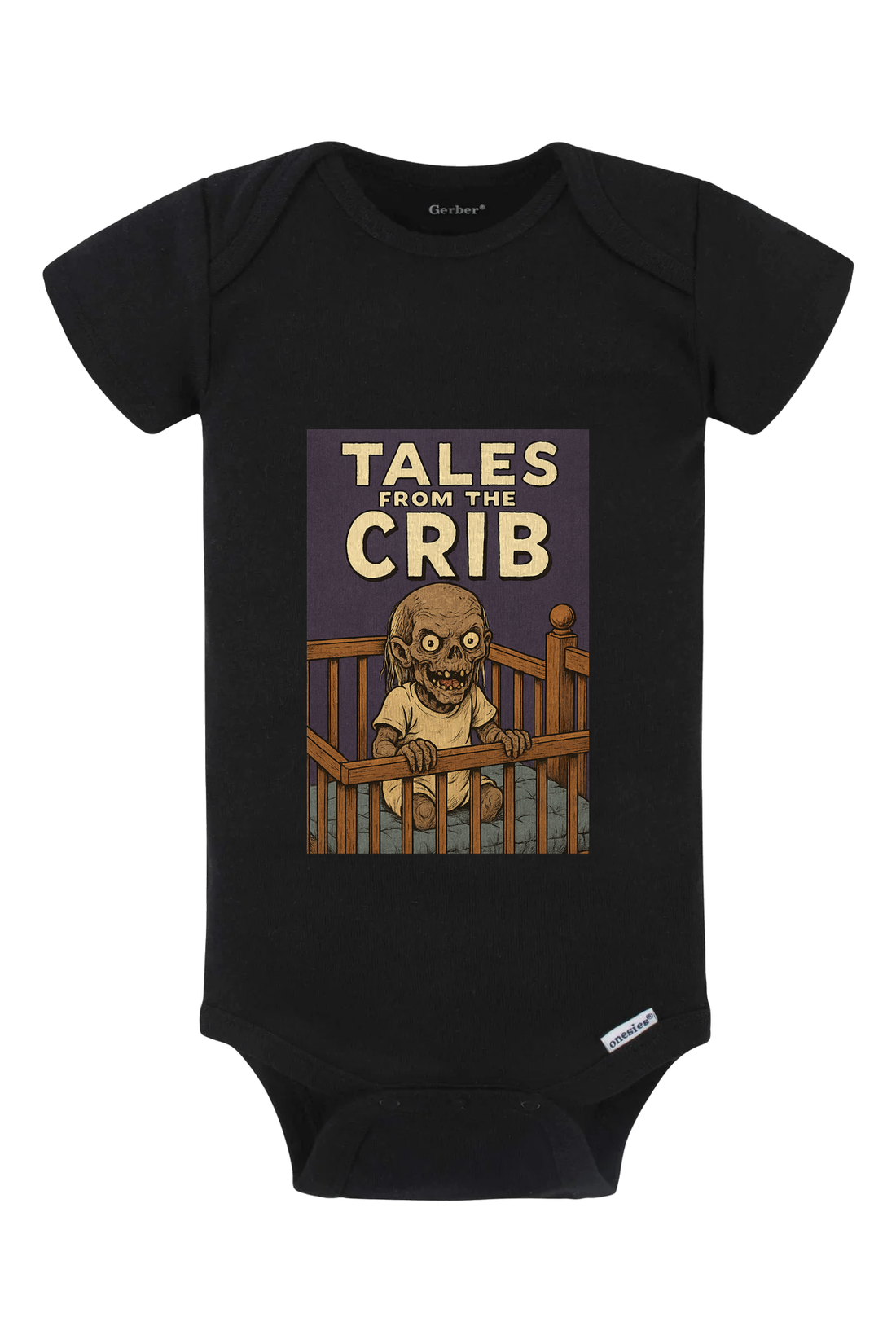 Tales Crib Comic Onesie - gray