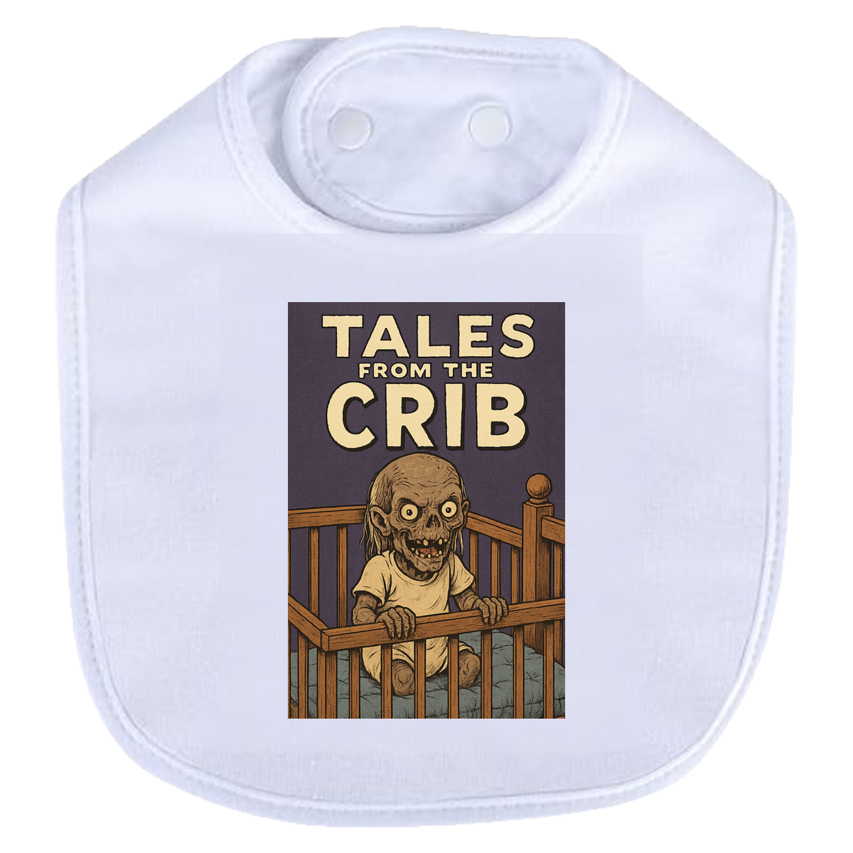 Tales Crib Comic Bib - white
