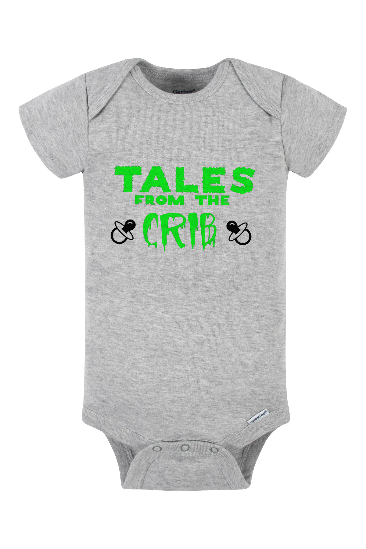 Tales From The Crib Green Onesie - gray
