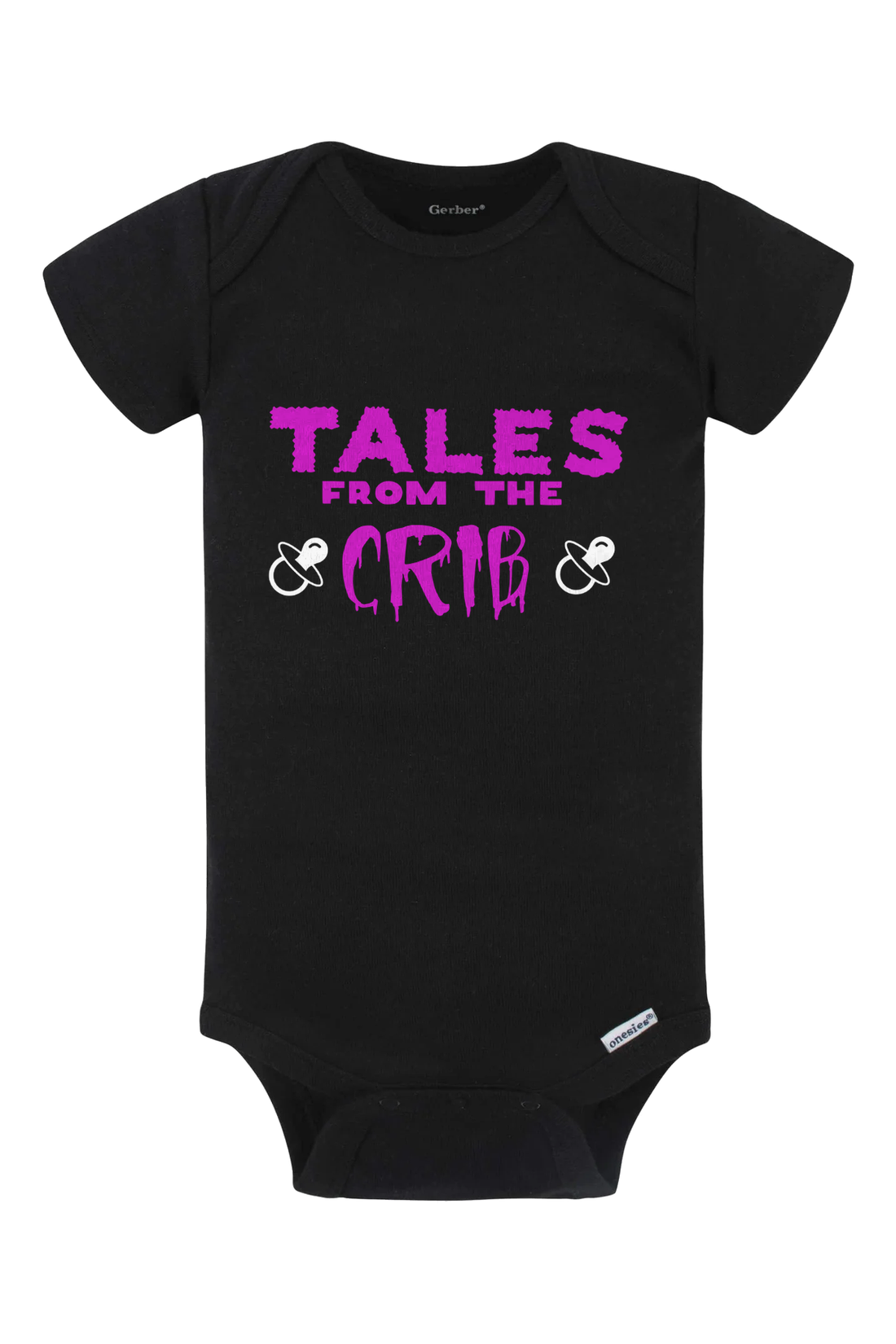 Tales From The Crib Purple Onesie - black