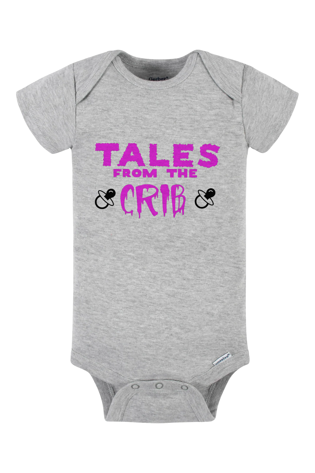 Tales From The Crib Purple Onesie - black