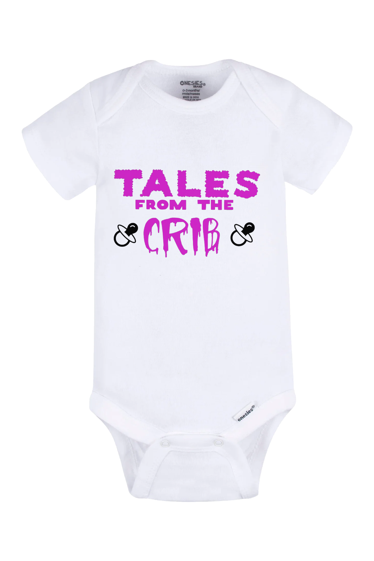 Tales From The Crib Purple Onesie - white