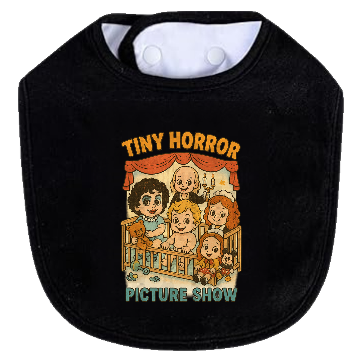 Tiny Horror Picture Show Bib - black