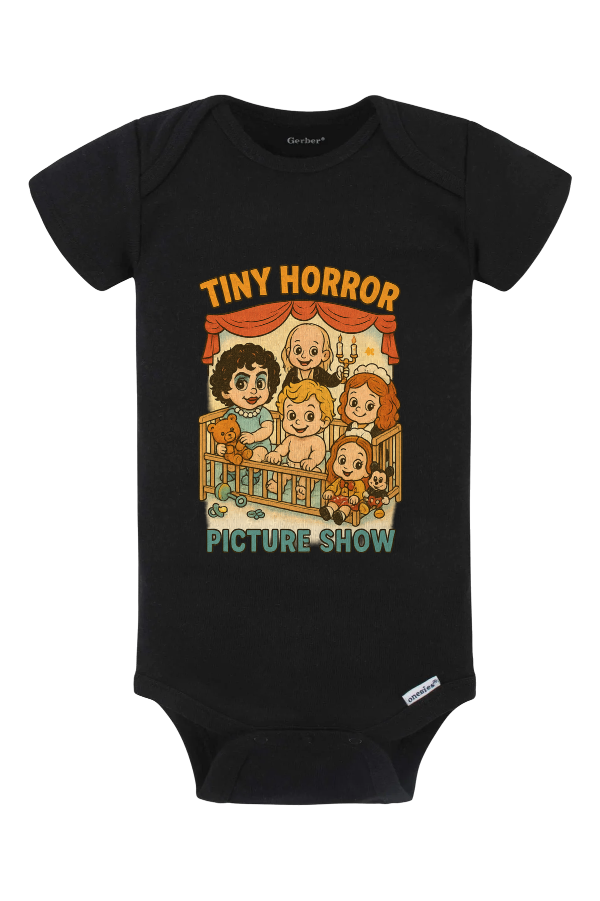 Tiny Horror Picture Show Onesie - black