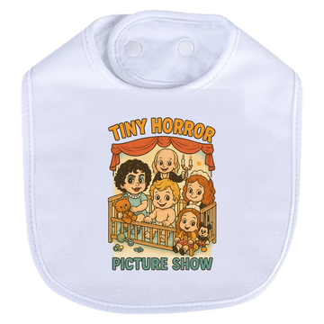 Tiny Horror Picture Show Bib - white