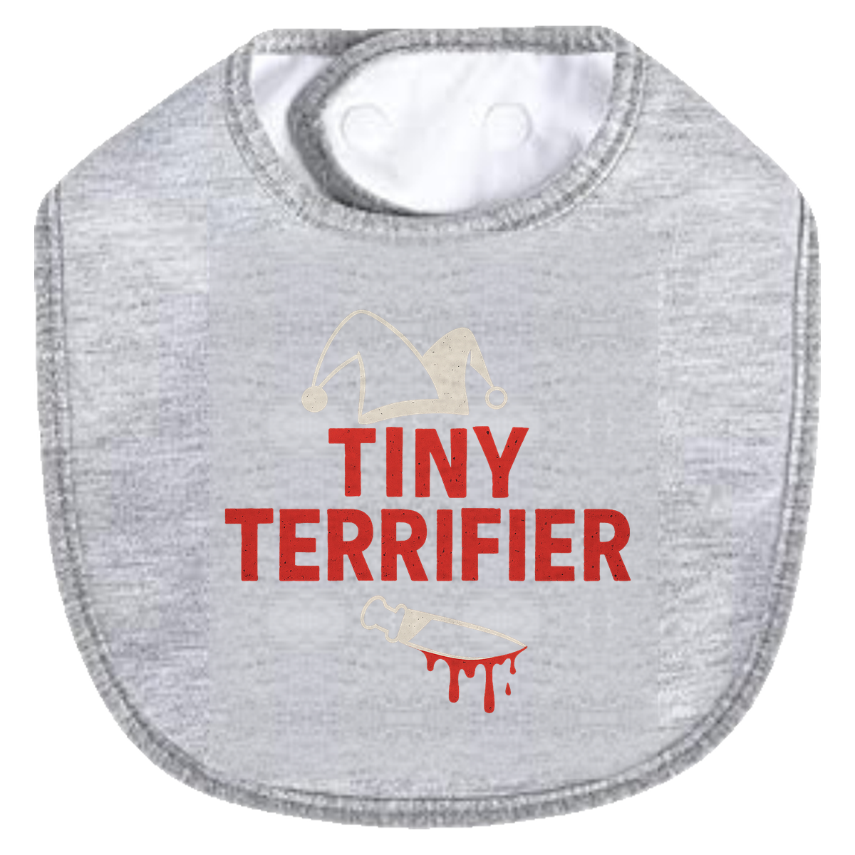 Tiny Terrifier Hat Knife Bib - gray