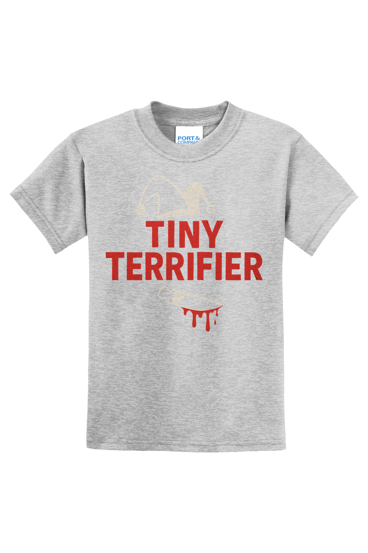 Tiny Terrifier Hat Knife T-Shirt - gray
