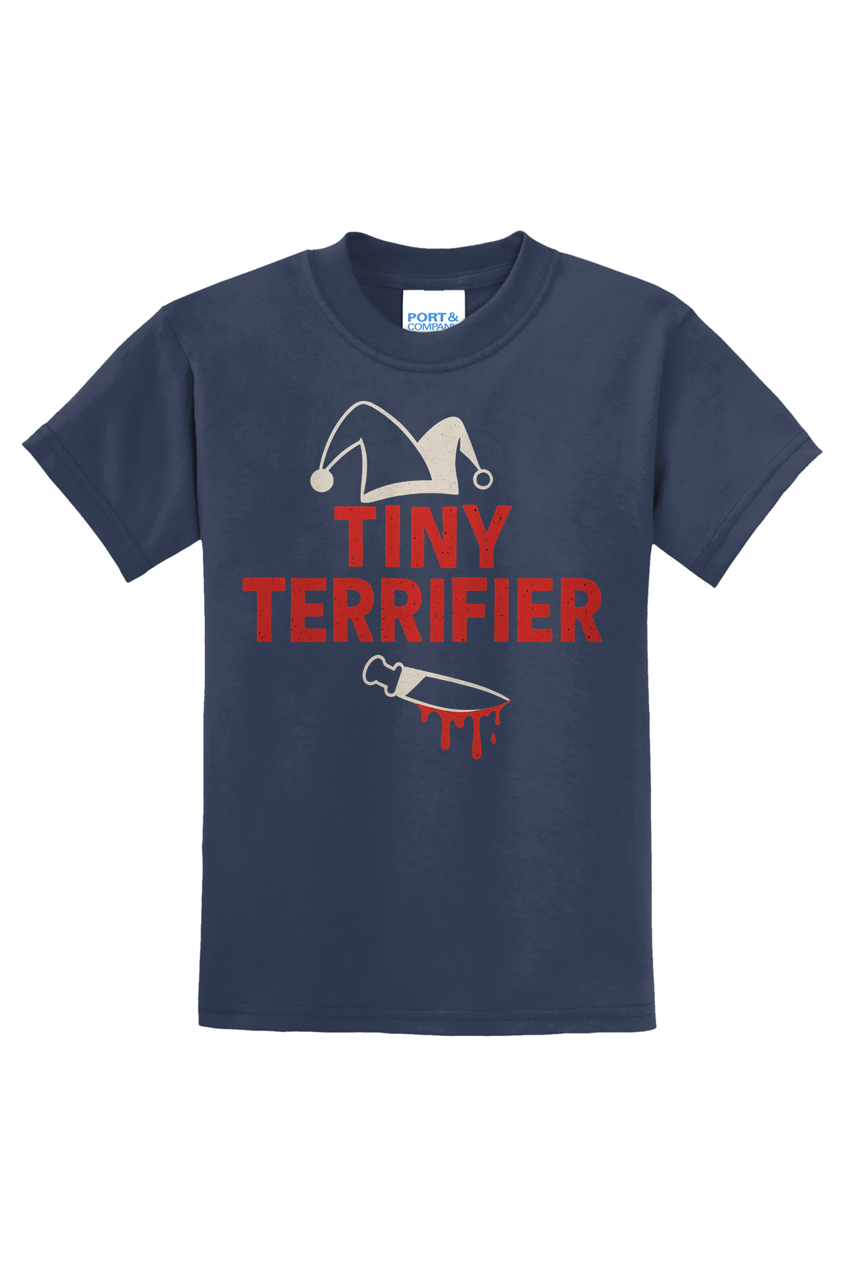 Tiny Terrifier Hat Knife T-Shirt - navy blue