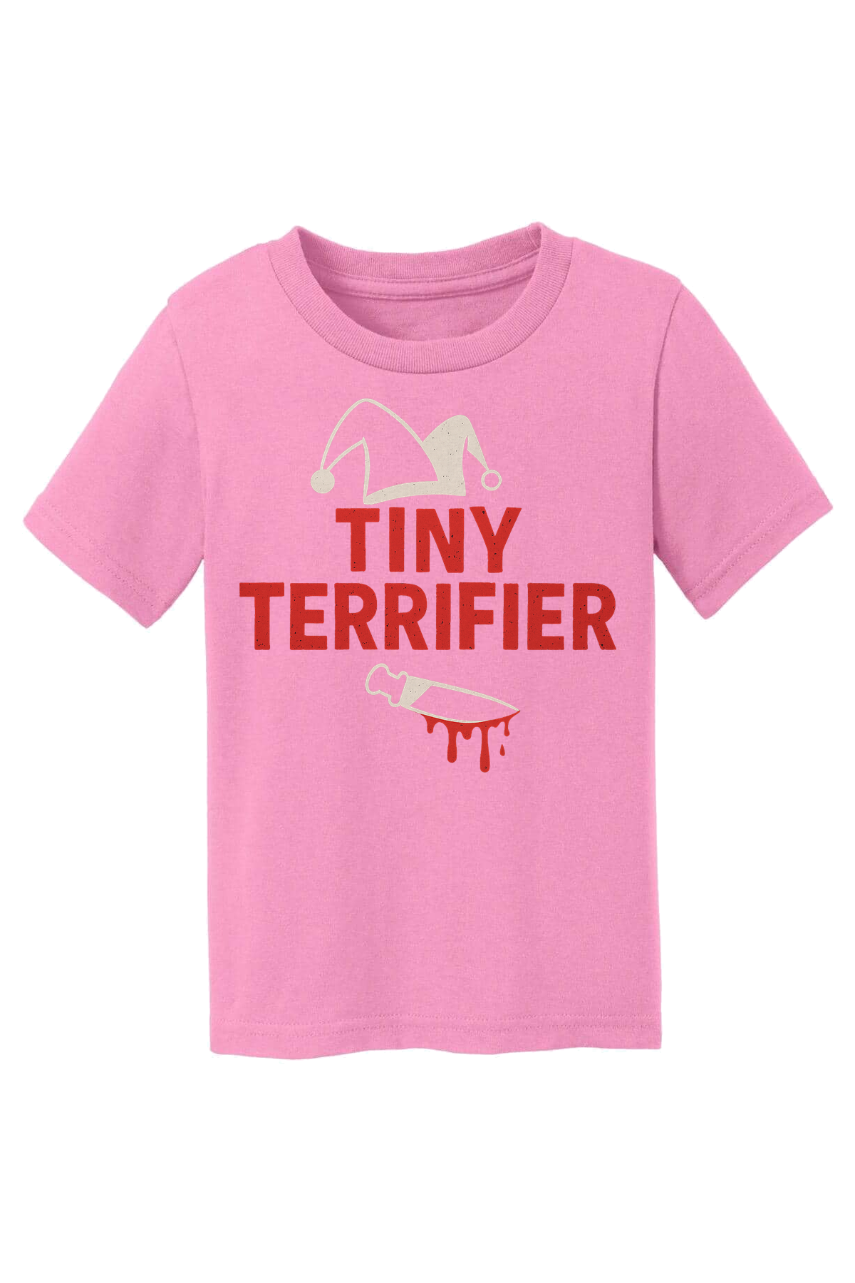 Tiny Terrifier Hat Knife T-Shirt - pink