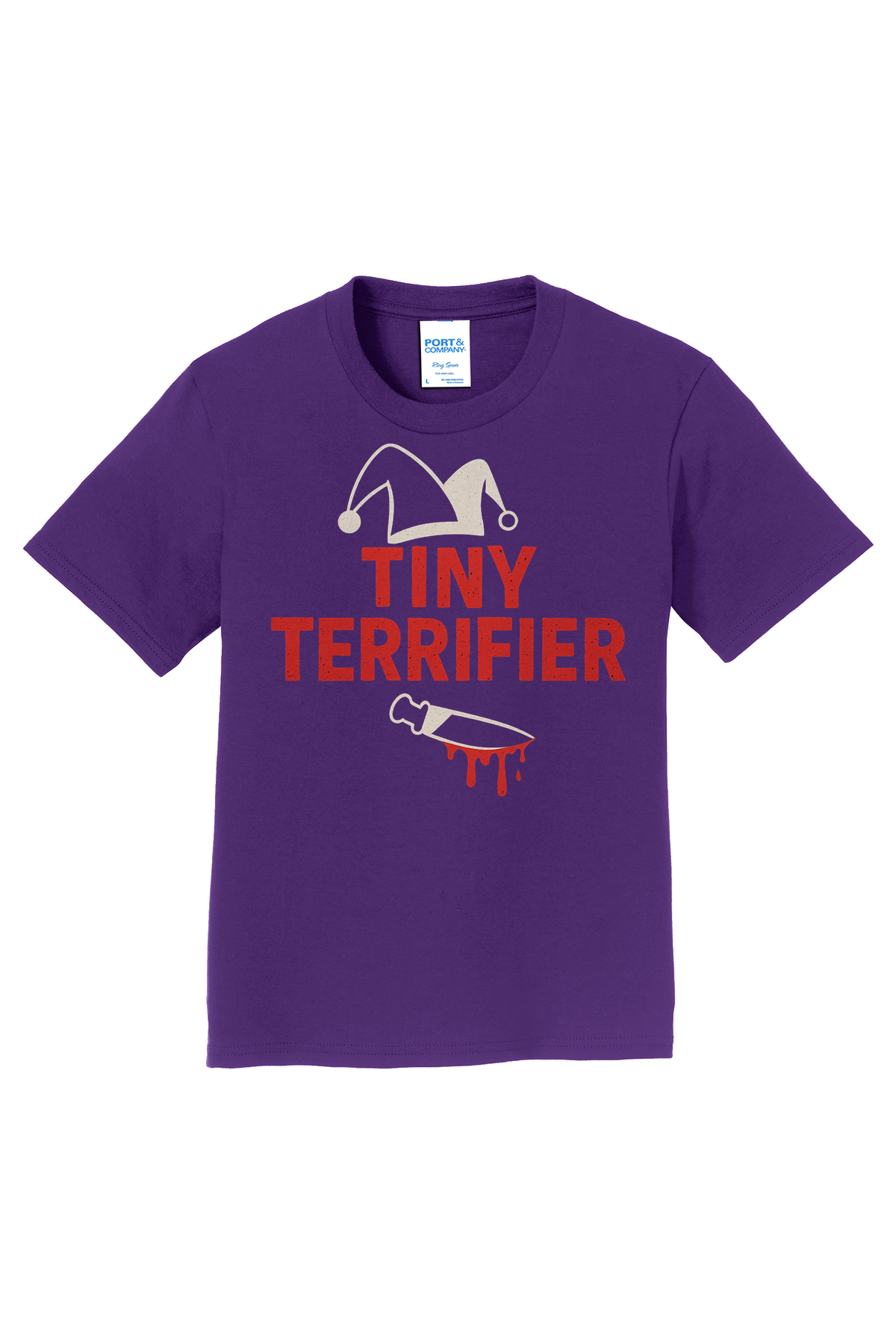 Tiny Terrifier Hat Knife T-Shirt - purple