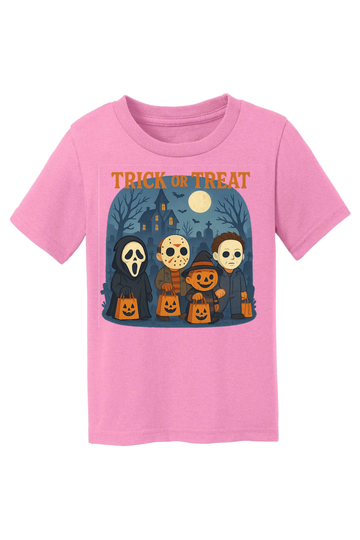 Trickor Treat Bag Words T-Shirt - pink