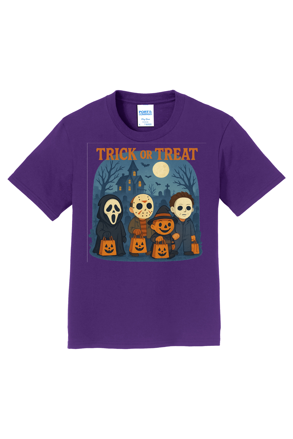 Trickor Treat Bag Words T-Shirt - purple