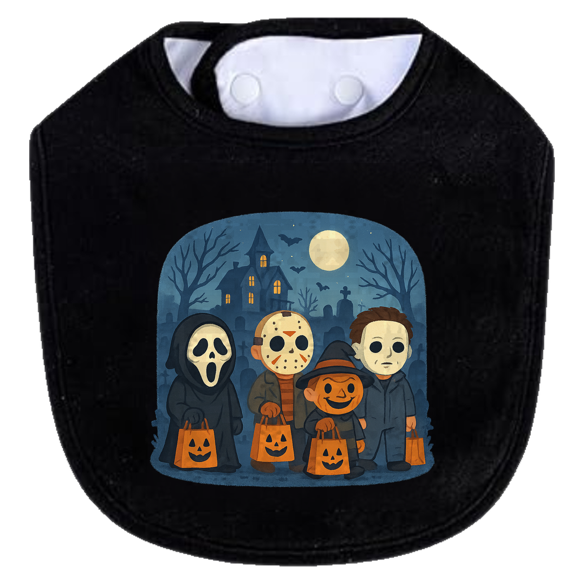 Trickor Treat Bags Bib - black
