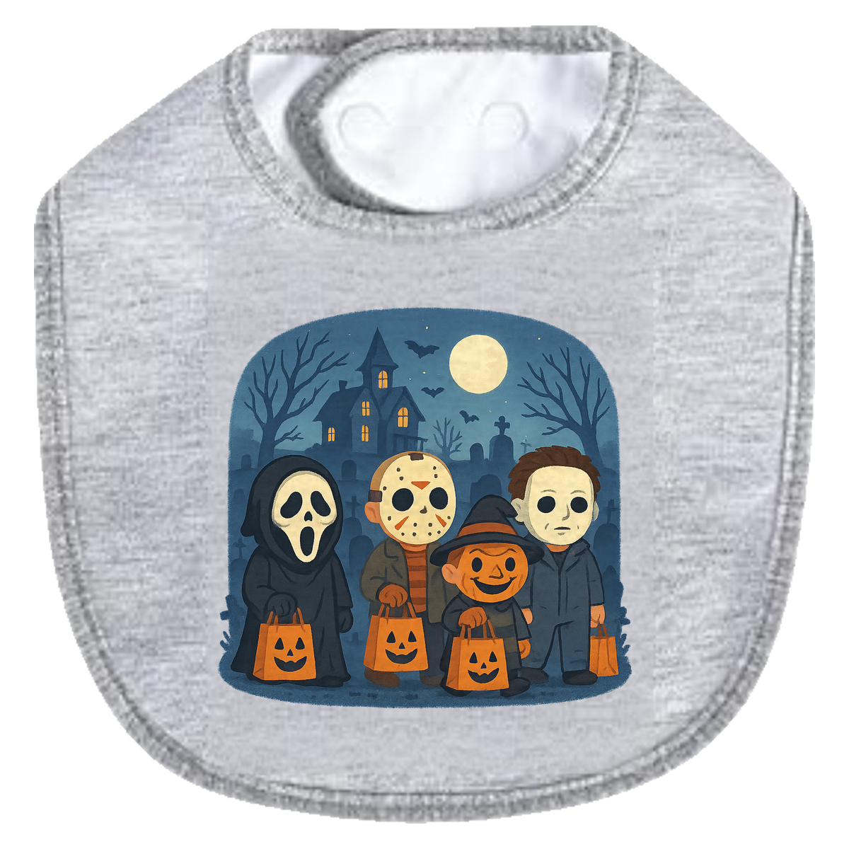Trickor Treat Bags Bib - gray