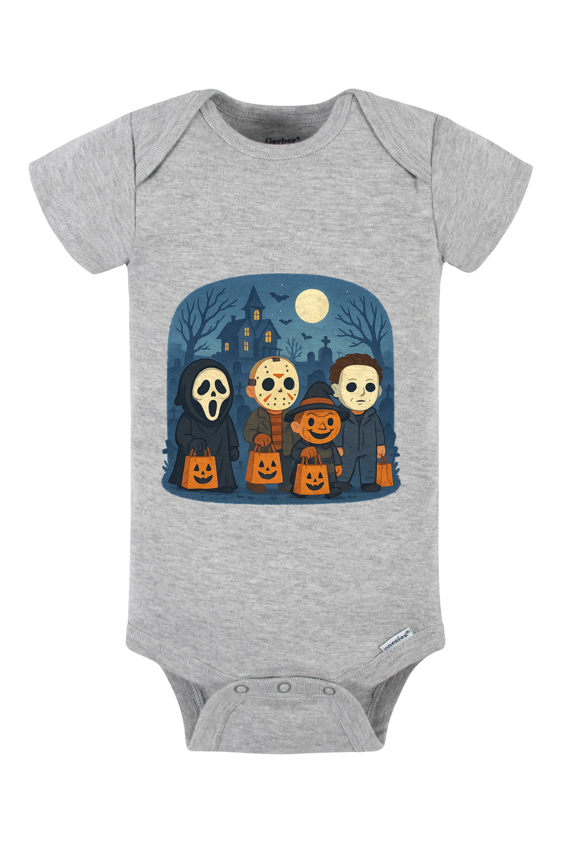 Trickor Treat Bags Onesie - gray