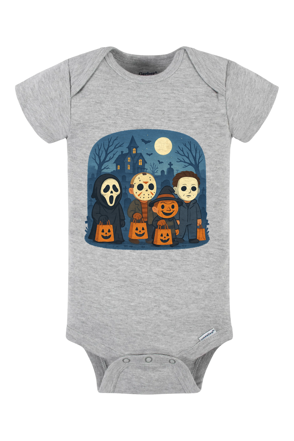 Trickor Treat Bags Onesie - gray