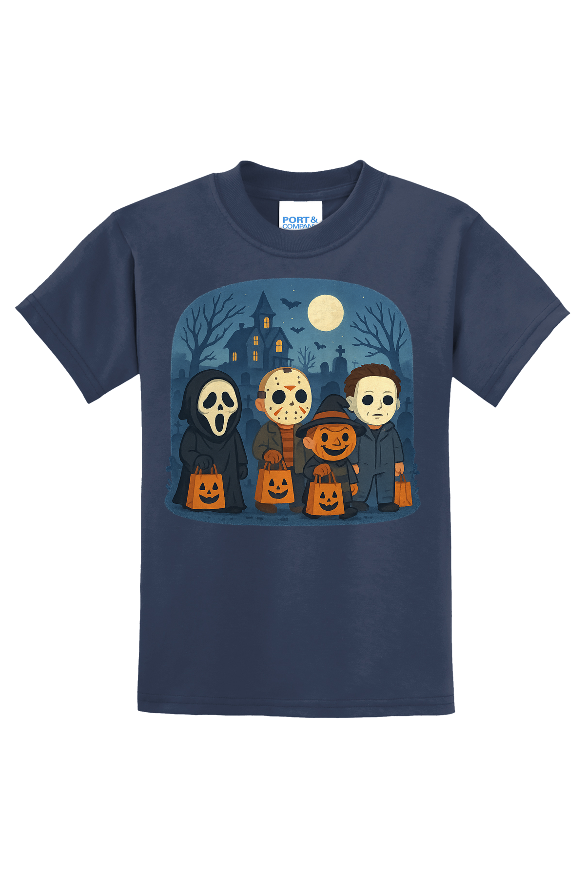 Trickor Treat Bags T-Shirt - navy blue