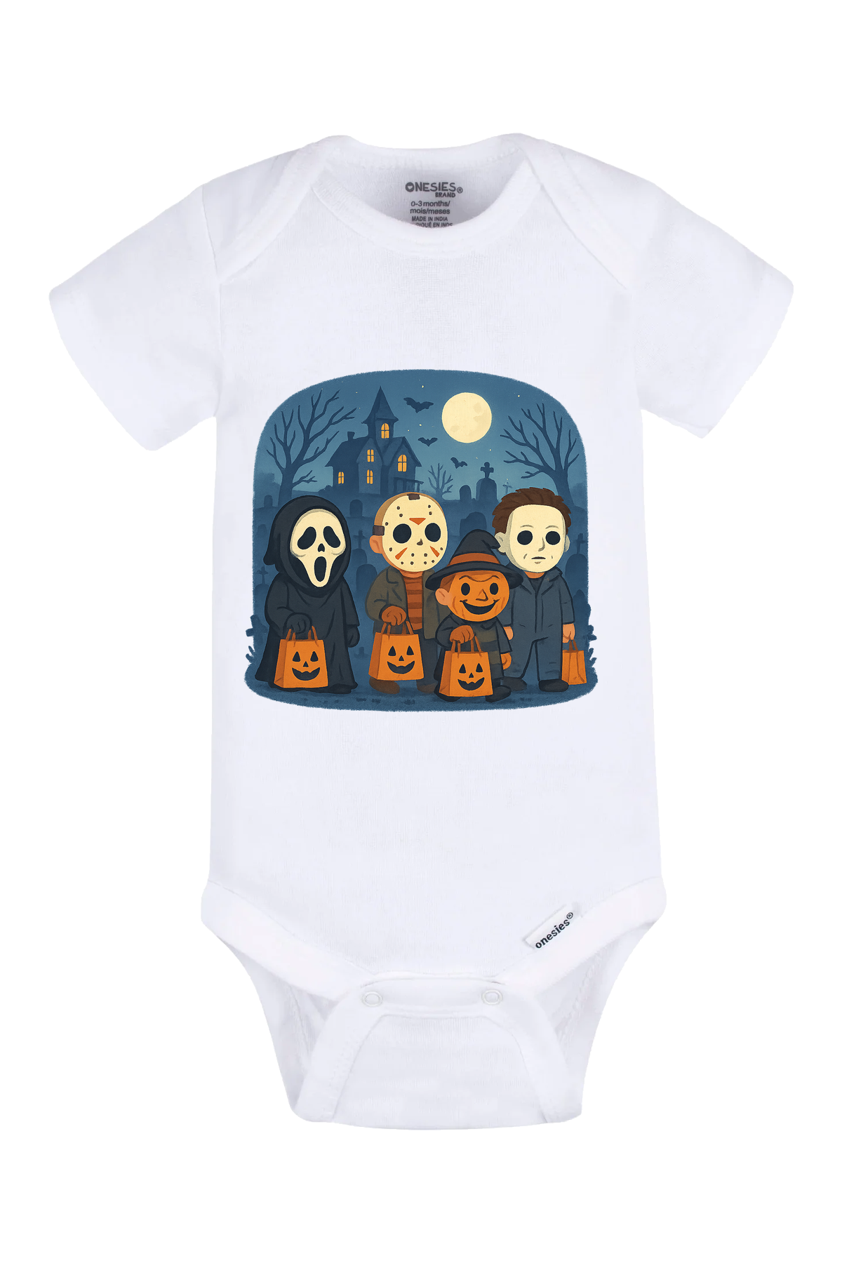 Trickor Treat Bags Onesie - white