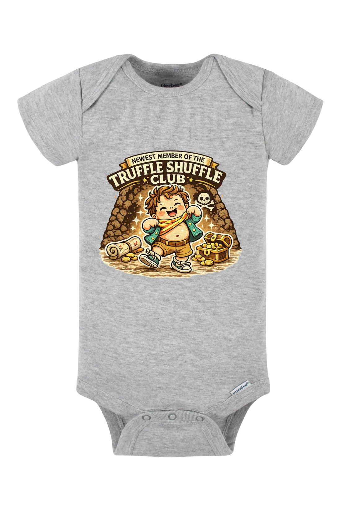 Truffle Shuffle Club Onesie - gray