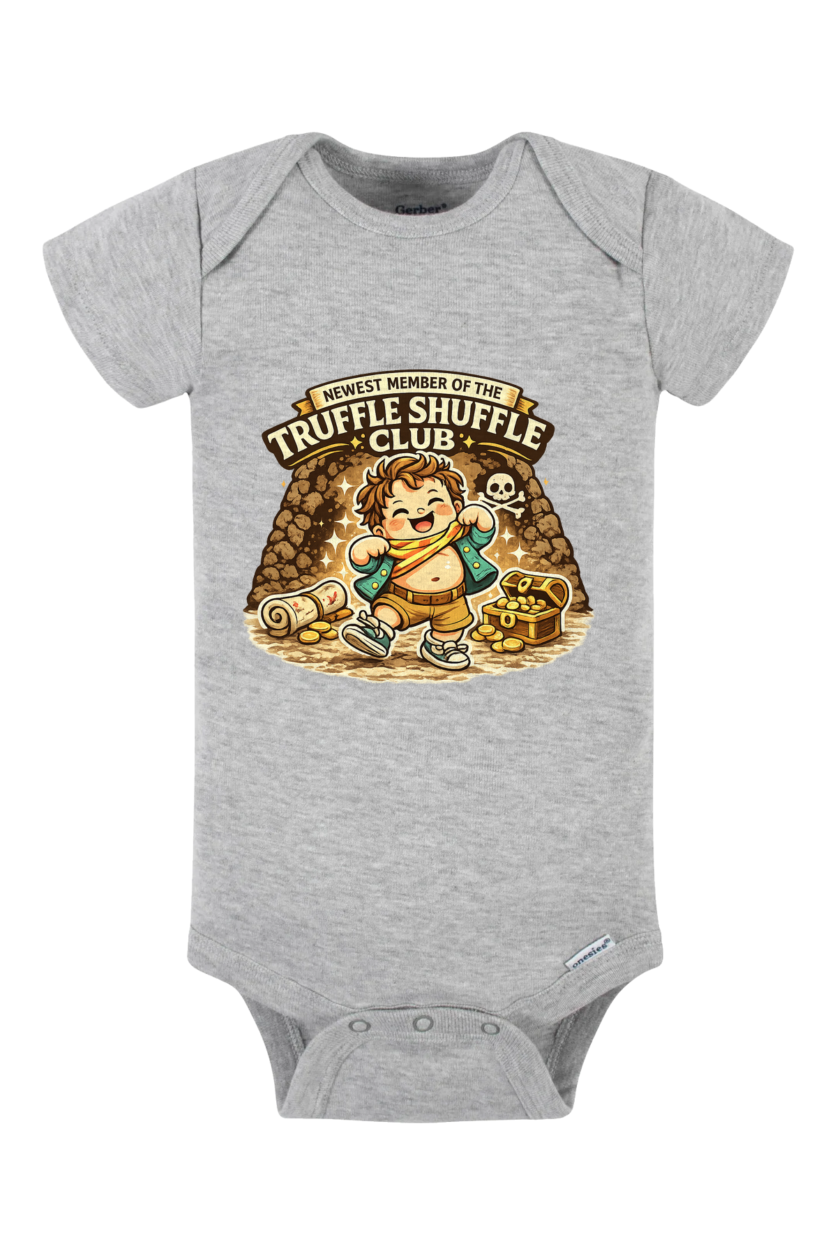 Truffle Shuffle Club Onesie - gray
