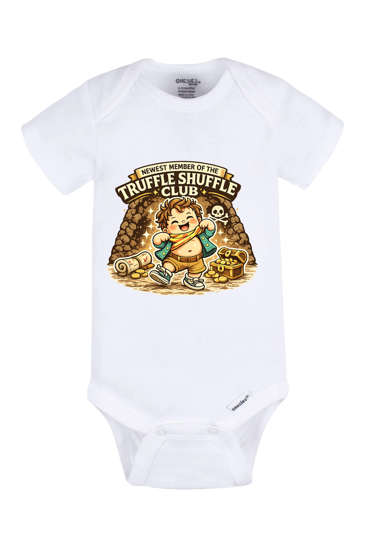Truffle Shuffle Club Onesie - white