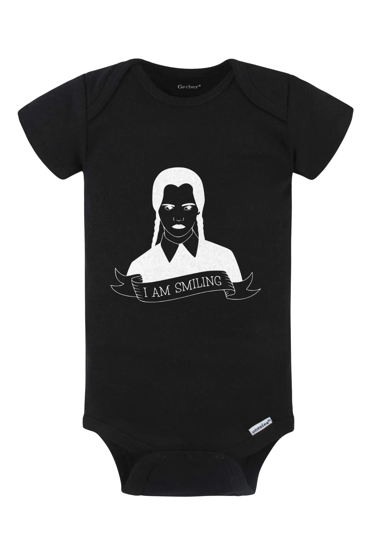 Wednesday Smiling Onesie - black
