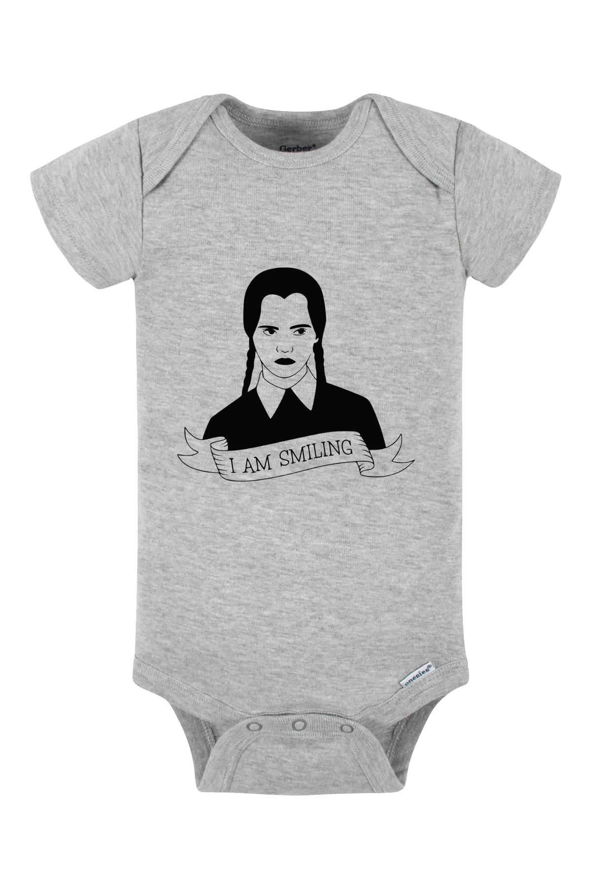 Wednesday Smiling Onesie - gray