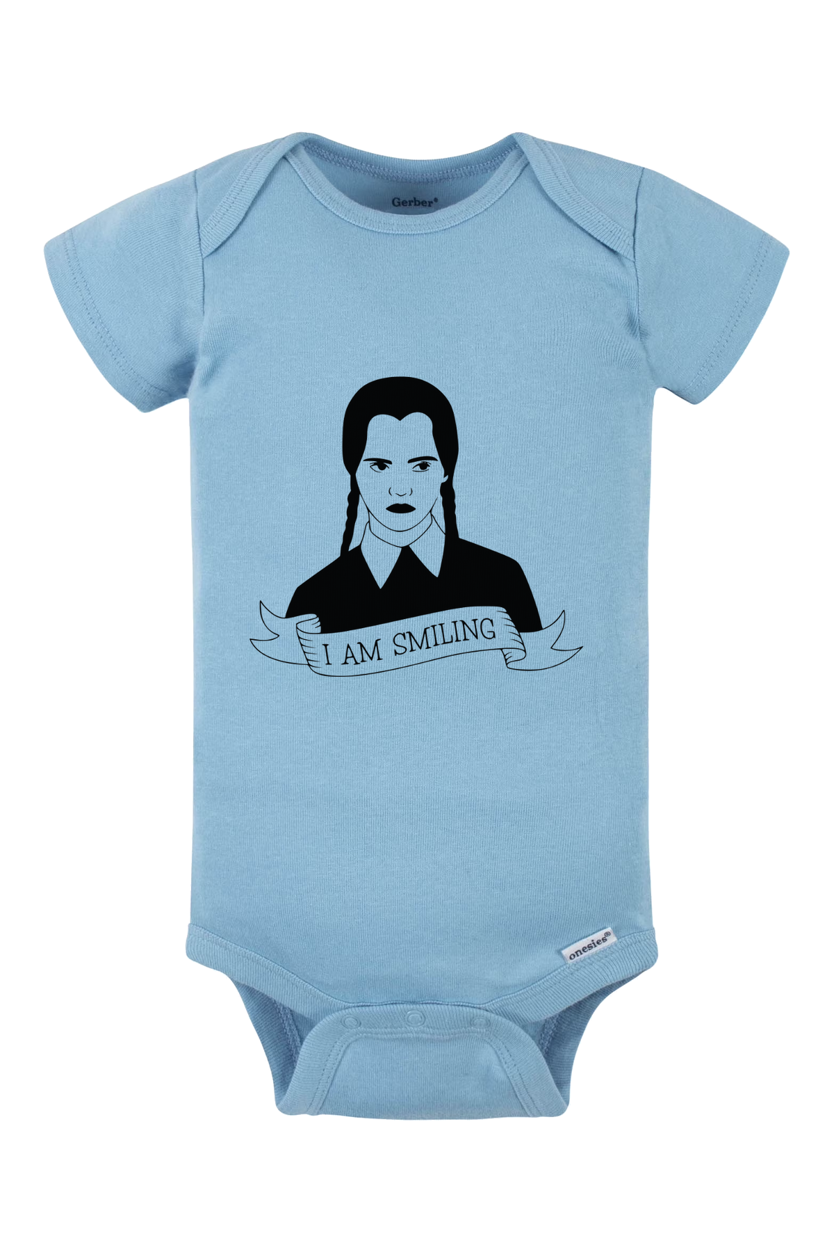 Wednesday Smiling Onesie - light blue