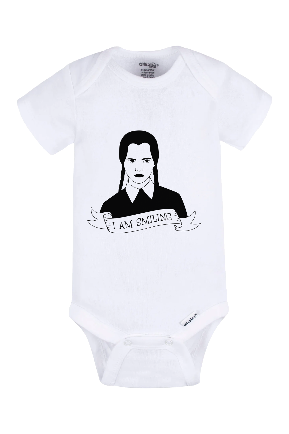 Wednesday Smiling Onesie - white