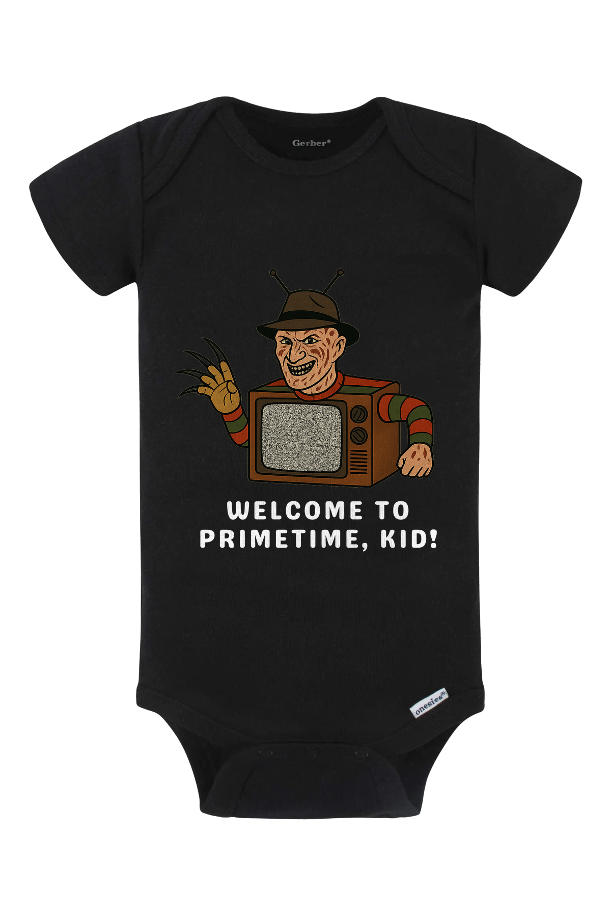 Welcome To Primetime Onesie - black