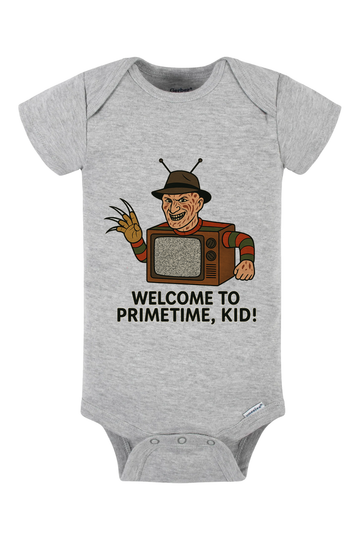 Welcome To Primetime Onesie - gray