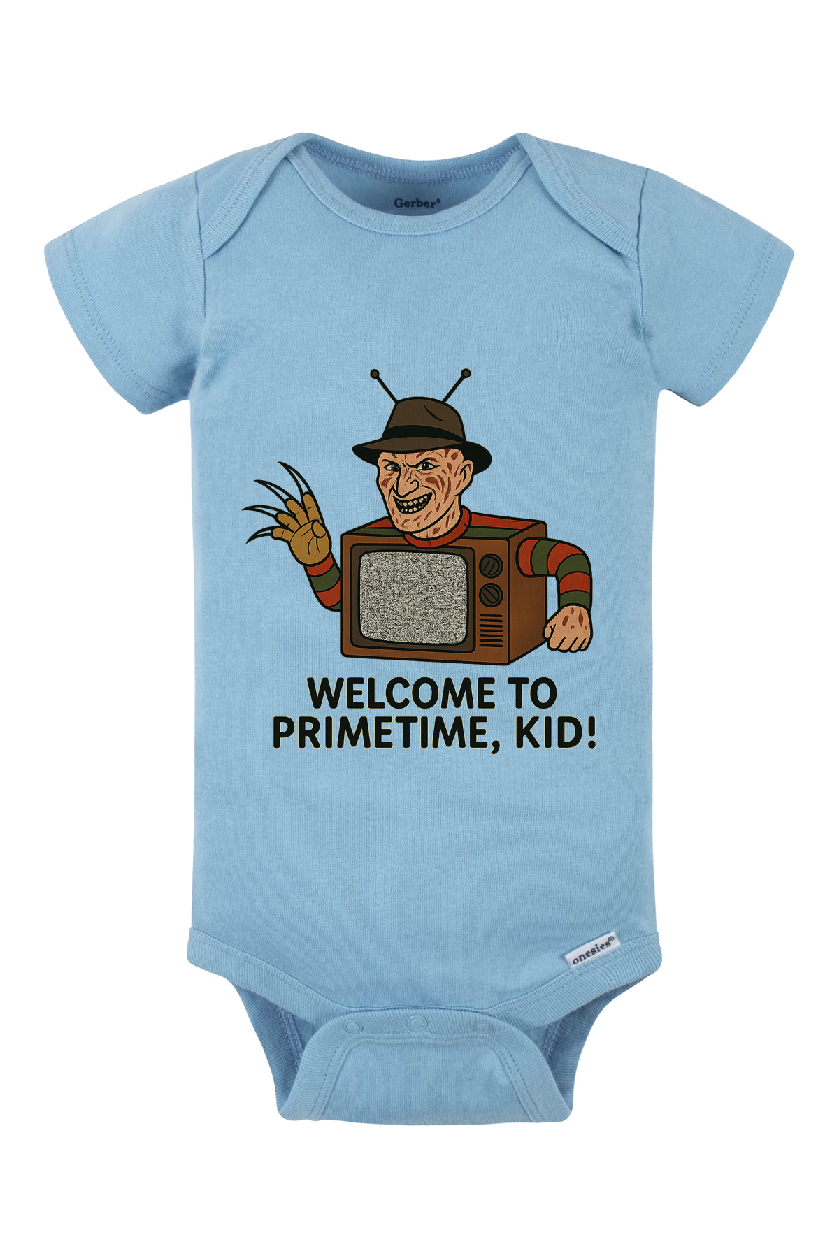 Welcome To Primetime Onesie - light blue