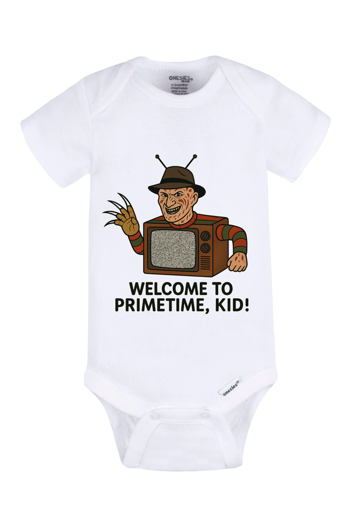 Welcome To Primetime Onesie - white