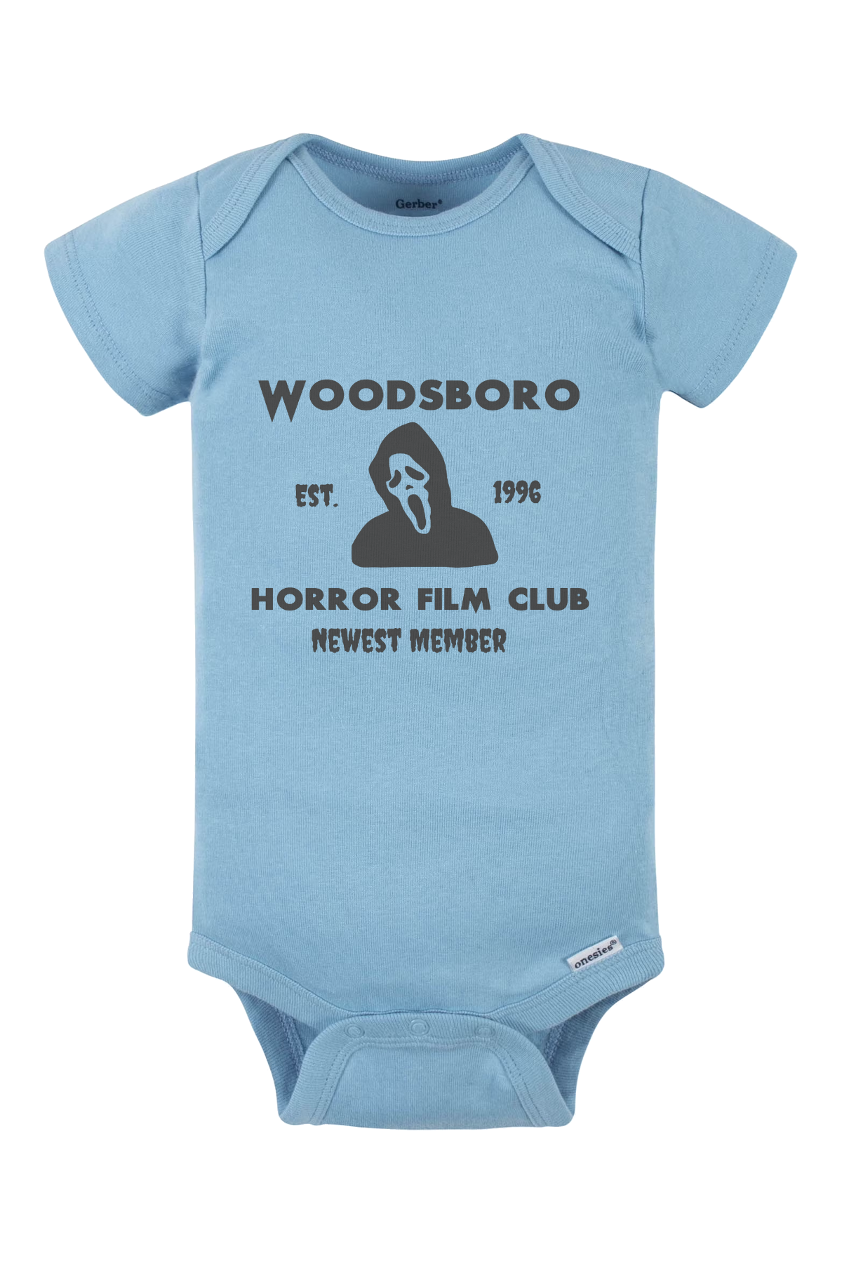 Woodsboro Film Club Onesie - light blue