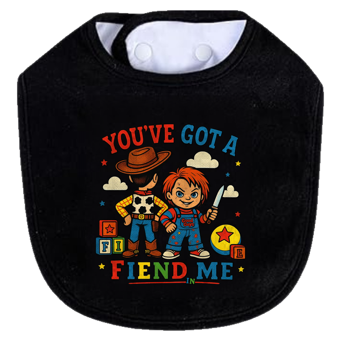 You've Got A Fiend In Me Bib - white
