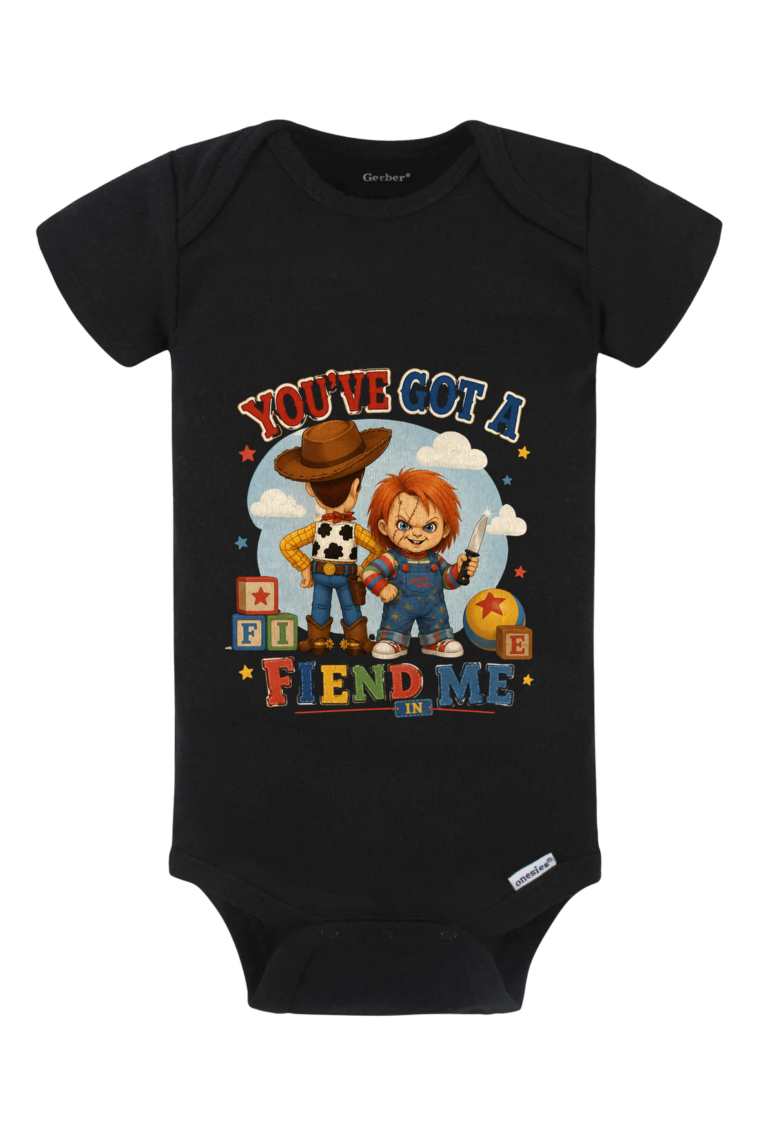 You've Got A Fiend In Me Storybook Onesie - gray