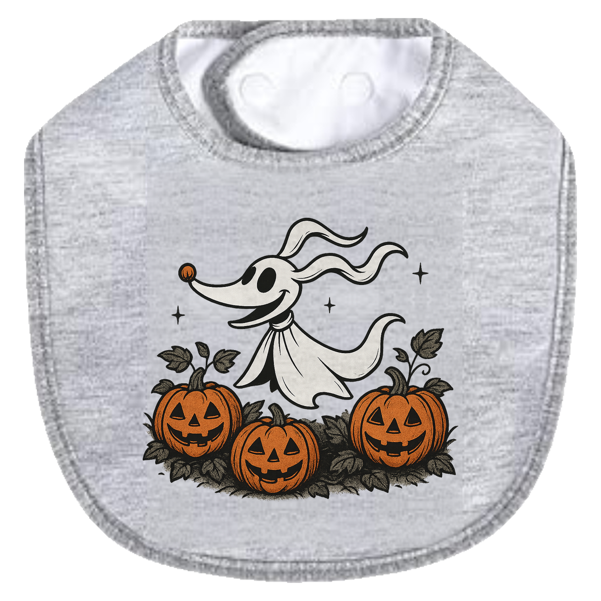 Zero Pumpkins Bib - gray
