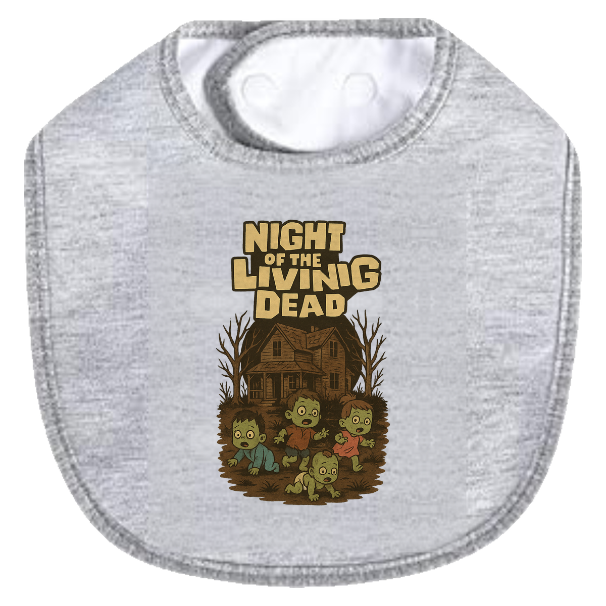 Zombie Babies Bib - gray